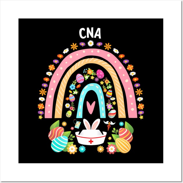 CNA Nurse Bunny Easter Eggs Hunt Lovely Bunny Cute Wall Art by sleepsky